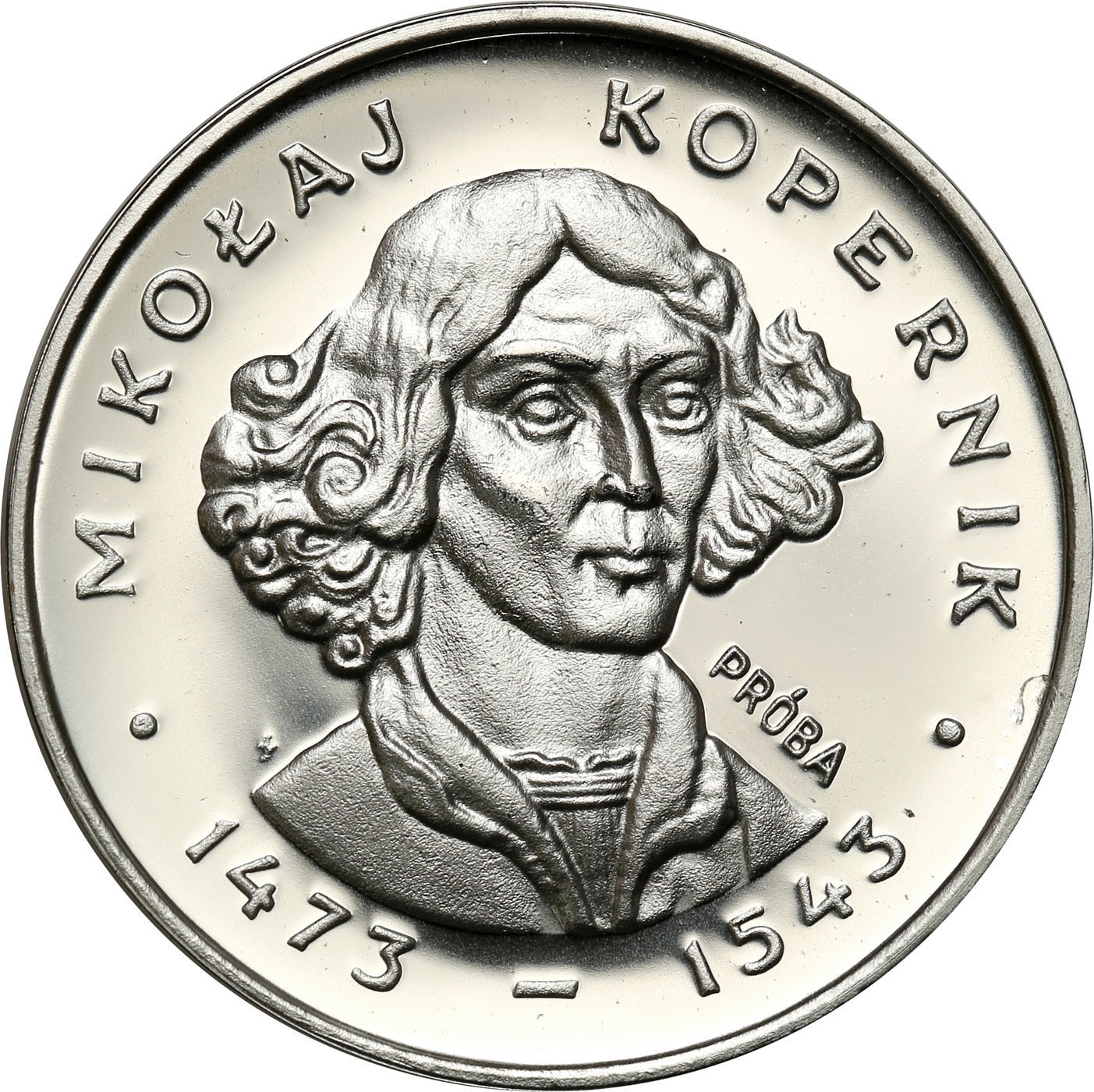 PRL. PRÓBA srebro 100 złotych 1973 Kopernik mała głowa - RZADKOŚĆ